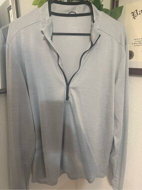 Light Gray Quarter-Zip Performance Pullover